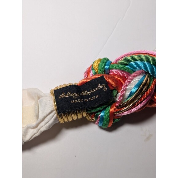 VTG Vintage Anthony Alexander Belt Rainbow Cords Braided Glamorous Funky - Picture 3 of 7